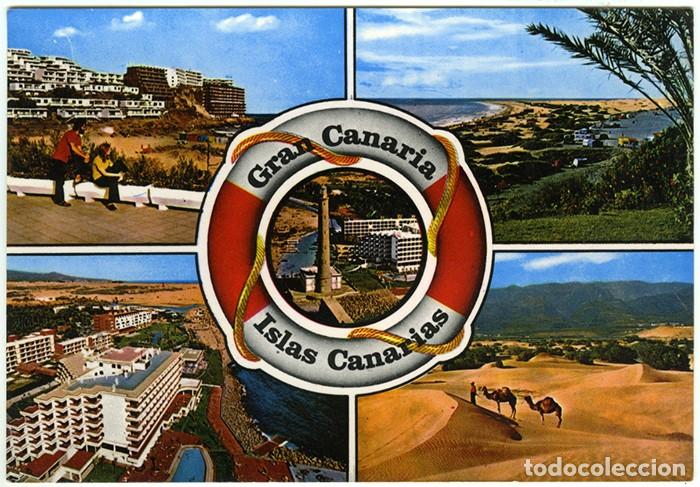 Postales: N&ordm; 1065 - GRAN CANARIA. Varias vistas de la ciudad. Sin circular. Ed. GLOBAL TRADERS.