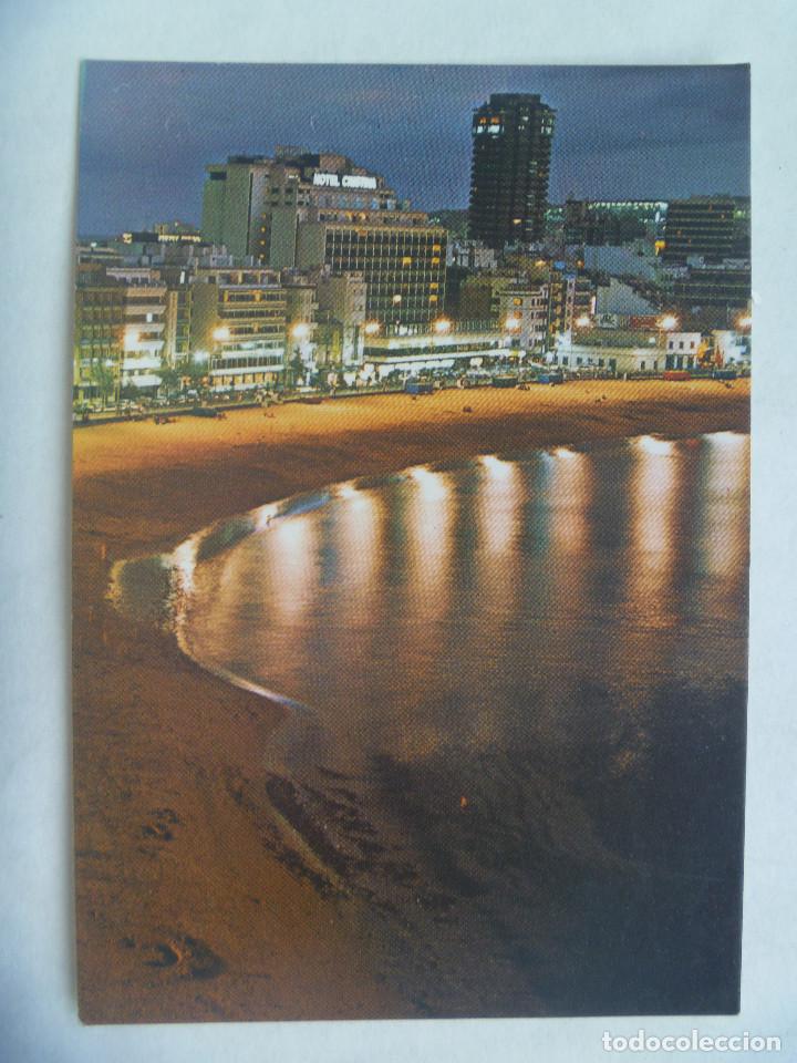 Postales: POSTAL DE GRAN CANARIAS : VISTA NOCTURNA DE LA PLAYA DE LAS CANTERAS