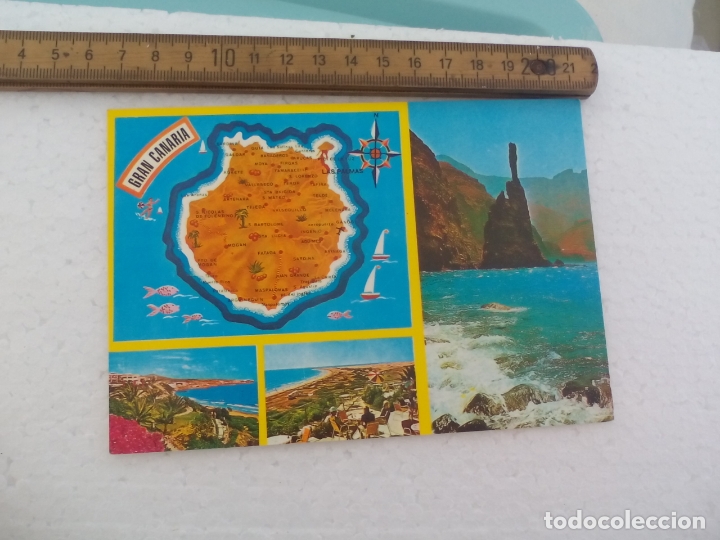 Postales: 5120 MAPA DE GRAN CANARIA Y OTROS ASPECTOS. BV ED BEASCOA. SIN CIRCULAR. POSTAL POSTCARD