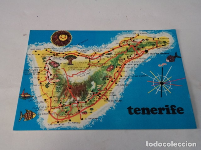 Postales: TENERIFE - POSTAL MAPA DE LA ISLA - Foto 1