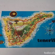 Postales: TENERIFE - POSTAL MAPA DE LA ISLA. Lote 176373788