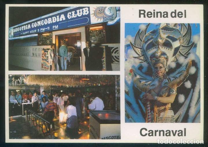 Postkarten: Canarias. Puerto de la Cruz. *Concordia Disco Club. Reina del Carnaval* Nueva.