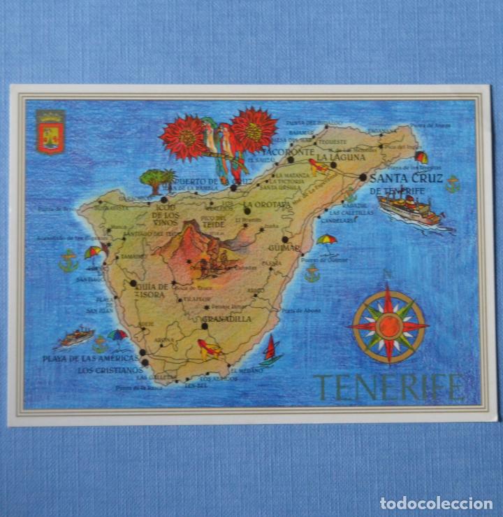 Postales: MAPA DE TENERIFE - ISLAS CANARIAS - Foto 1
