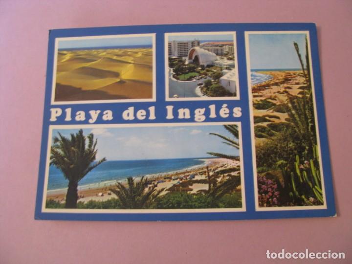 Postkarten: PLAYA DE INGLES. GRAN CANARIA. EXCLUSIVA DE MANUEL BRITO AUYANET. ESCRITA.