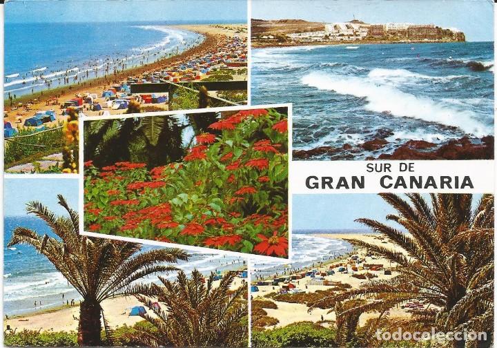 Postales: [POSTAL] Diversas vistas. Sur de Gran Canaria. (Islas Canarias) A&ntilde;o 1975 (circulada)