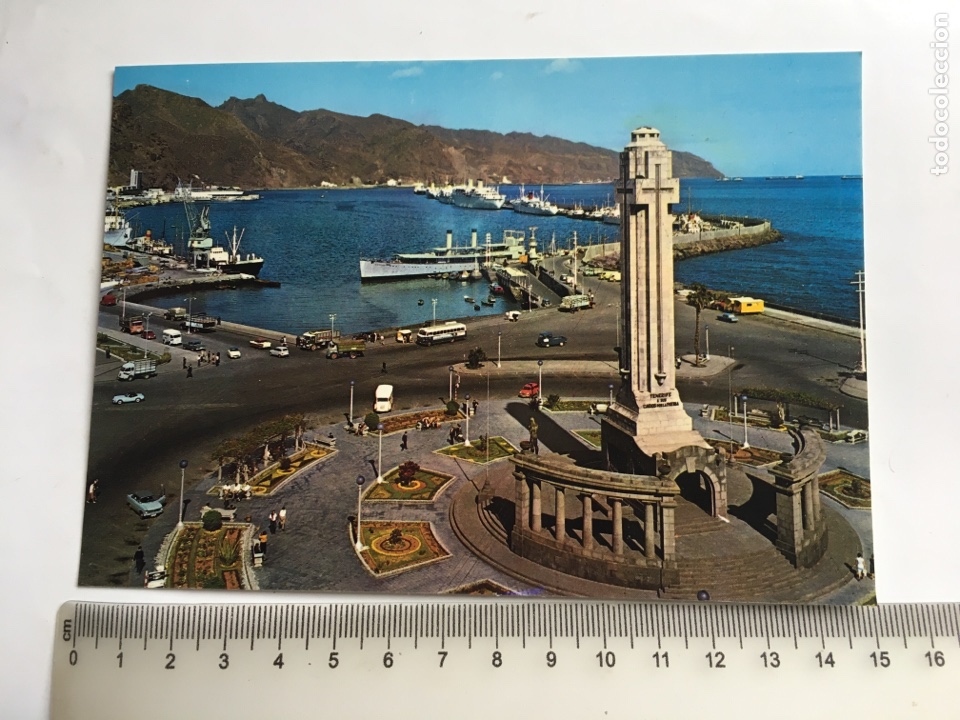 Postais: POSTAL. SANTA CRUZ DE TENERIFE. PLAZA DE ESPA&Ntilde;A Y PUERTO. EDICIONES RO-FOTO.