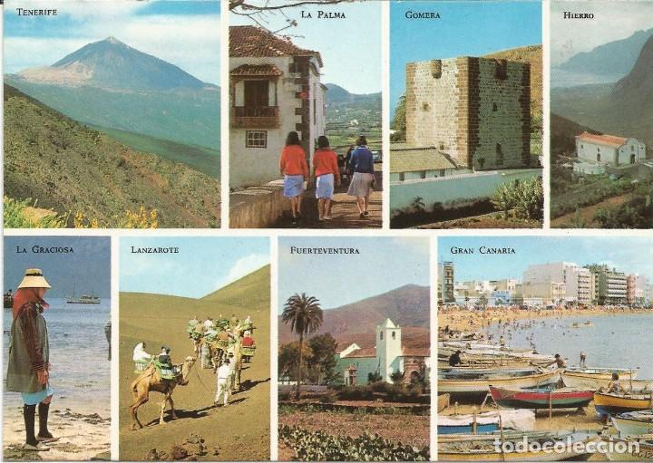 Postales: [POSTAL] Detalles de las ocho islas principales. Islas Canarias (sin circular)