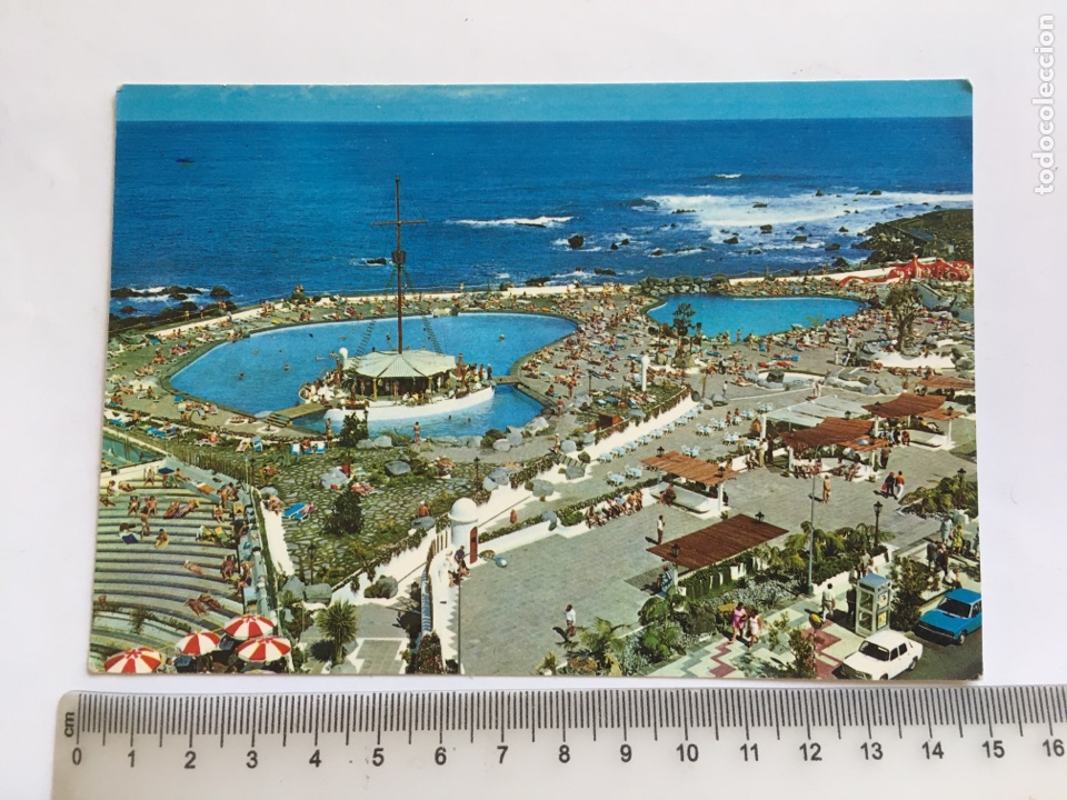 Postcards: POSTAL. PUERTO DE LA CRUZ. PANOR&Aacute;MICA PISCINAS COSTA MARTIANEZ. EDICIONES GASTEIZ.