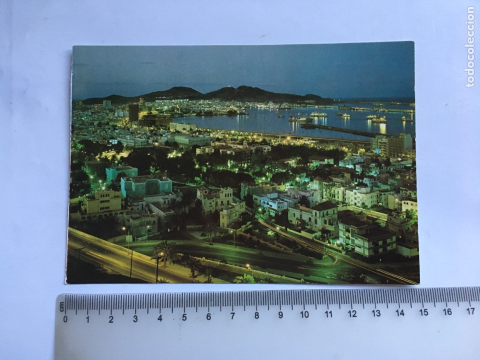 Postales: POSTAL. GRAN CANARIA. VISTA NOCTURNA DE LA CIUDAD. COLECCI&Oacute;N LAS AFORTUNADAS.