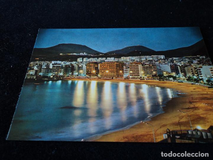Postales: N&ordm; 1136 GRAN CANARIA VISTA NOCTURNA DE LA PLAYA DE LAS CANTERAS ED. GLOBAL TRADERS