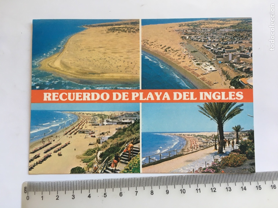 Postales: POSTAL. RECUERDO PLAYA DEL INGL&Eacute;S. ASPECTOS VARIOS. EXCLUSIVAS CABRERA.