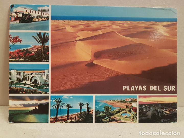 Cartoline: antigua postal playas del sur gran canarias circulada