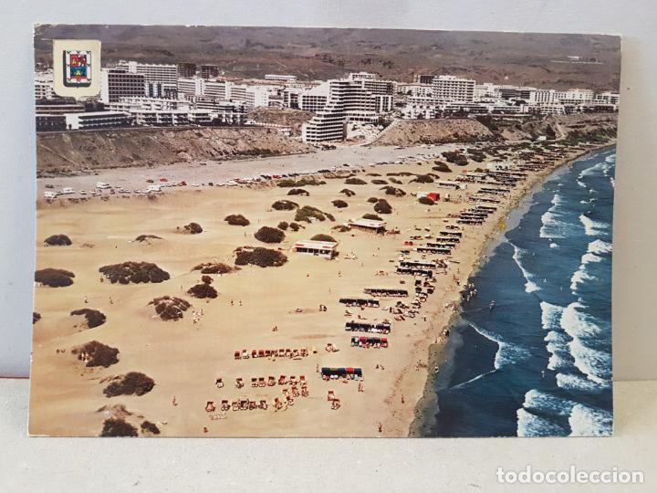 Postales: antigua postal playa del ingles gran canaria playa y dunas circulada