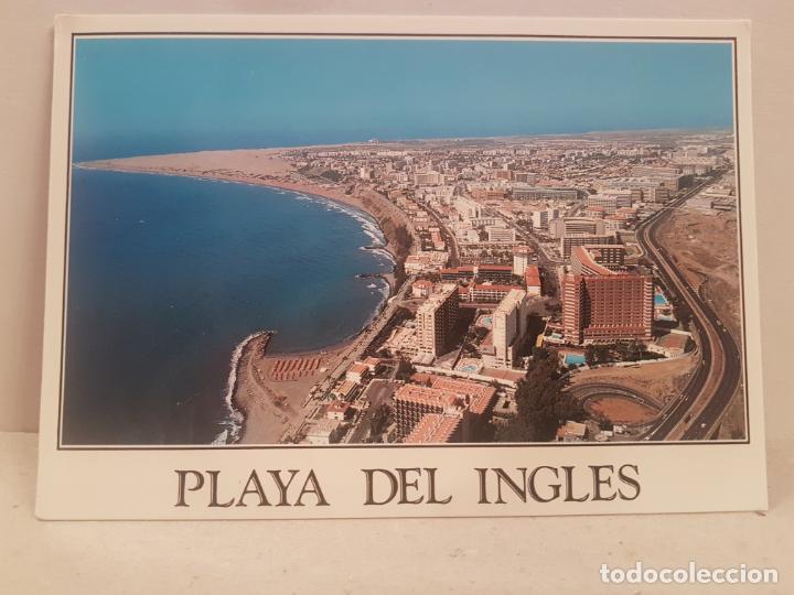 Postales: antigua postal vista aerea playa del ingles gran canaria circulada
