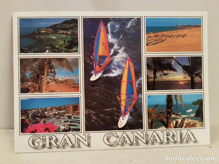 Postales: antigua postal varias vistas de gran canaria circulada