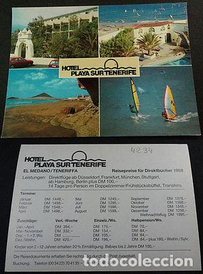 Postais: POSTAL 1988 HOTEL PLAYA SUR TENERIFE EL MEDANO ISLAS CANARIAS POSTCARD CC03677