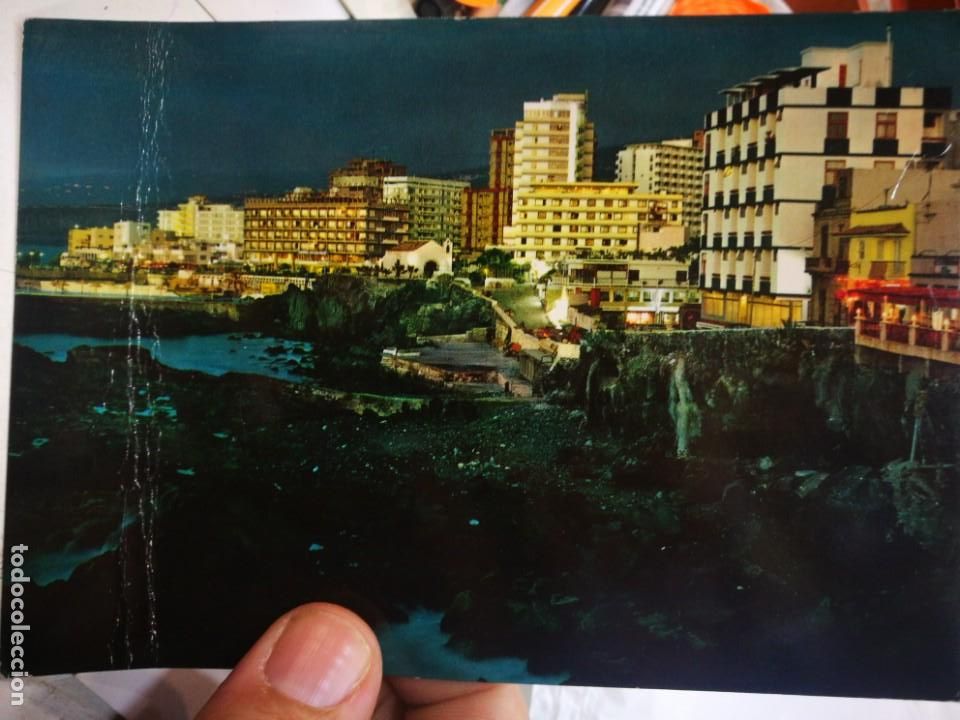 Cartes Postales: Postal Puerto de la Cruz Tenerife Vista Nocturna 1164/37 KRUGER 1967 Escrita con arruga