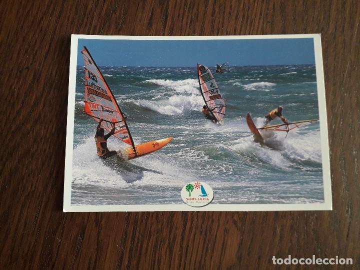 Postales: postal de Gran Canaria, Pozo izquierdo, windsurf. Ayuntamiento de Santa Luc&iacute;a.