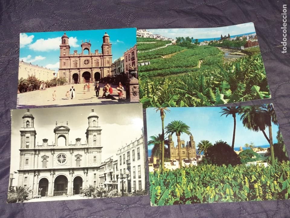 Postales: 4 antigua tarjeta postal diferentes de catedral santa Ana las palmas de gran canaria a&ntilde;os 60
