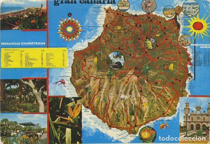 Cartoline: N&ordm; 2671-MAPA GRAN CANARIA. Circulada en 1979. EDICIONES ISLAS