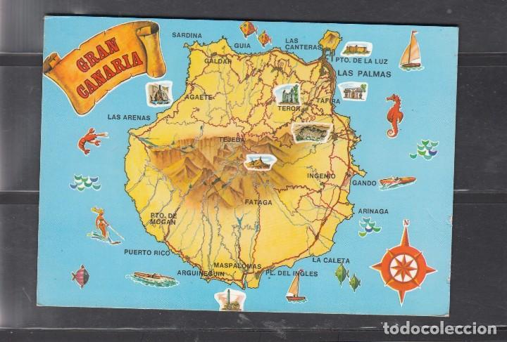 Postales: 1258. MAPA DE GRAN CANARIA - Foto 1