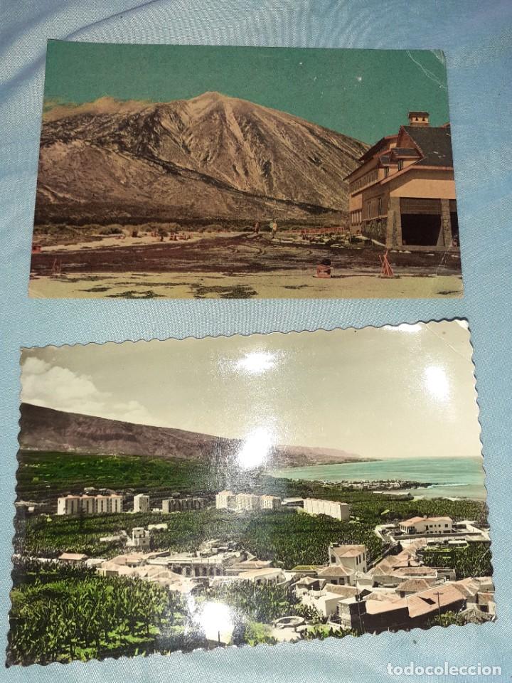 Postais: 2 antigua tarjeta postal del Teide(a&ntilde;o 1959) y puerto la cruz Tenerife a&ntilde;os 60,usadas