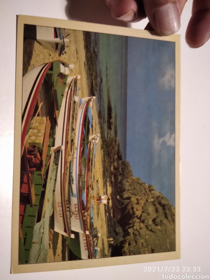 Cartoline: Postal Canarias barcas playa