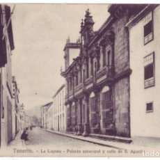 Postales: LA LAGUNA (TENERIFE): PALACIO EPISCOPAL Y CALLE DE SAN AGUSTÍN. NO CIRCULADA (AÑOS 10)