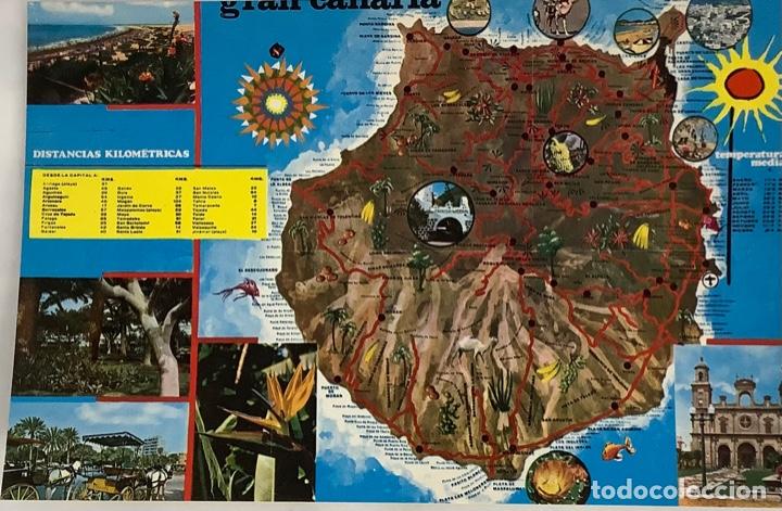 Postales: GRAN CANARIA, Mapa, Excl. Islas. Sin circular. - Foto 1