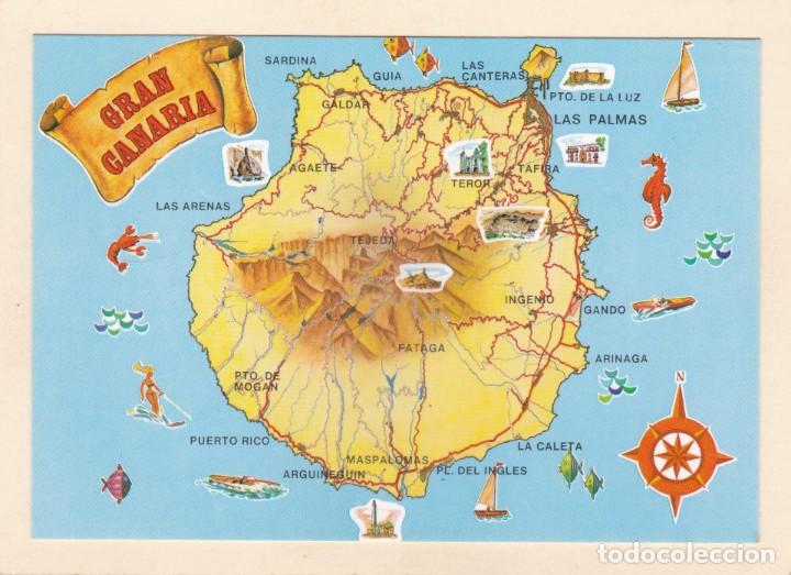 Postales: GRAN CANARIA. MAPA (1975) - Foto 1
