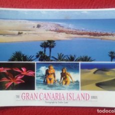 Postales: POSTAL POST CARD THE GRAN CANARIA ISLAND ISLAS CANARIAS MASPALOMAS FLORES CHICAS DUNAS PALMERAS...... Lote 311895138