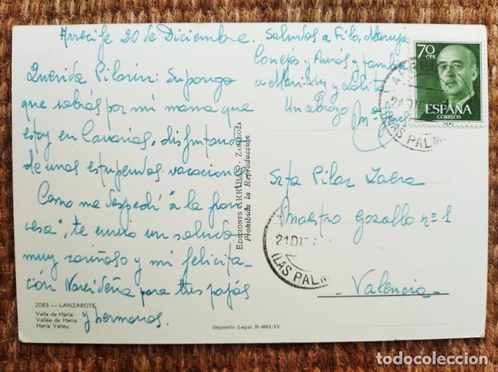 Postales: LANZAROTE - VALLE DE HARIA - ARRIBAS - Foto 2