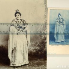 Postales: LOTE DOBLE. ACTRIZ ESPAÑOLA, TENERIFE. CIRCULADA EN 1901. LA MISMA IMAGEN EN FOTO J. PERESTRELLO.. Lote 322183383
