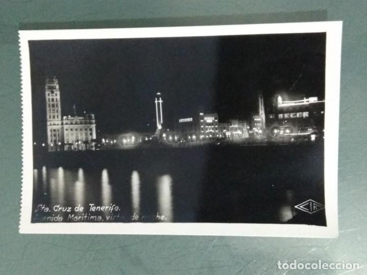 Postcards: POSTAL SANTA CRUZ DE TENERIFE. AVENIDA MAR&Iacute;TIMA. VISTA DE NOCHE.