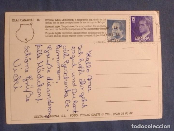 Postales: POSTAL Canarias escrita con sello - Foto 2