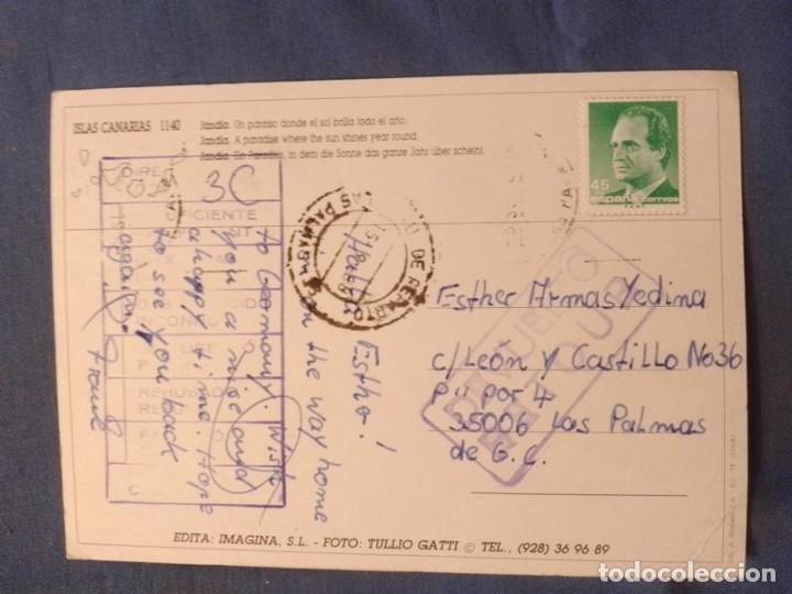 Postales: POSTAL Canarias escrita con sello - Foto 2