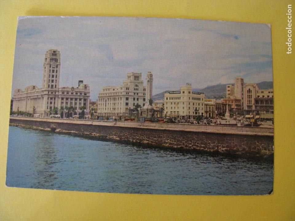 Cartes Postales: POSTAL DE SANTA CRUZ DE TENERIFE. ENTRADA DESDE EL PUERTO. 1959. ESCRITA.