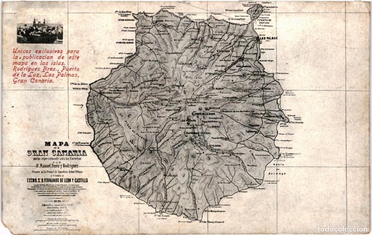 Postales: TARJETA POSTAL MAPA DE GRAN CANARIA - Foto 1