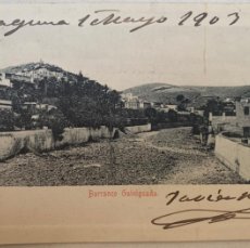 Postales: POSTAL CAÑARÍAS - BARRANCO GUINIGUADA - LAS PALMAS DE GRAN CANARIA - A. GERBER - CIRCULADA AÑO 1903. Lote 402700974