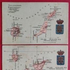 Postales: ISLAS CANARIAS ANTIGUA POSTAL ATLAS GEOGRÁFICO C. 1920