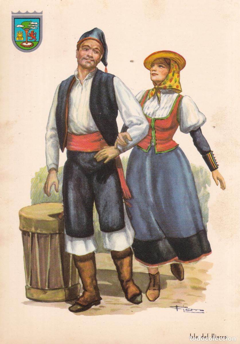Postales: TRAJES TIPICOS DE CANARIAS - ISLA DEL HIERRO - Foto 1