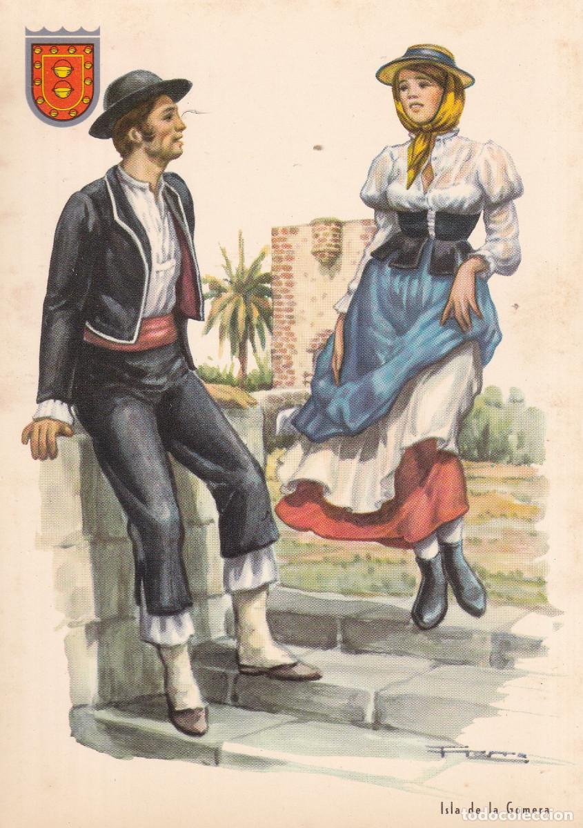 Postales: TRAJES TIPICOS DE CANARIAS - ISLA DE LA GOMERA - Foto 1