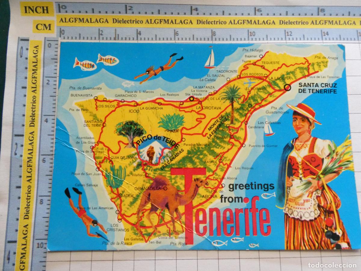 Postales: POSTAL DE TENERIFE. MAPA DE LA ISLA. 2CR 252 JOHN HINDE. 481 - Foto 1