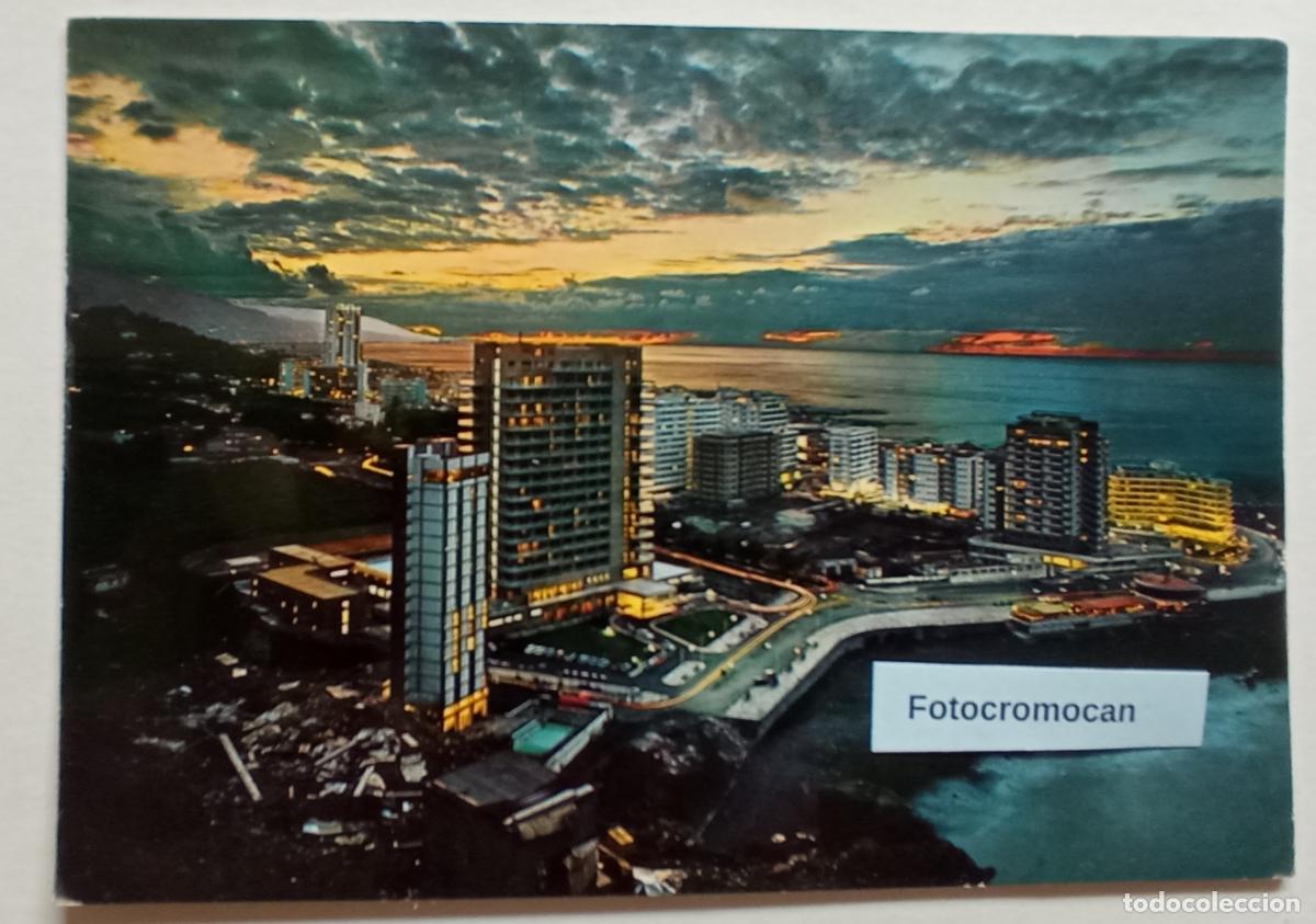 Postales: TENERIFE. PUERTO DE LA CRUZ. VISTA PARCIAL AL ANOCHECER. ED. RO-FOTO. N&ordm; 398