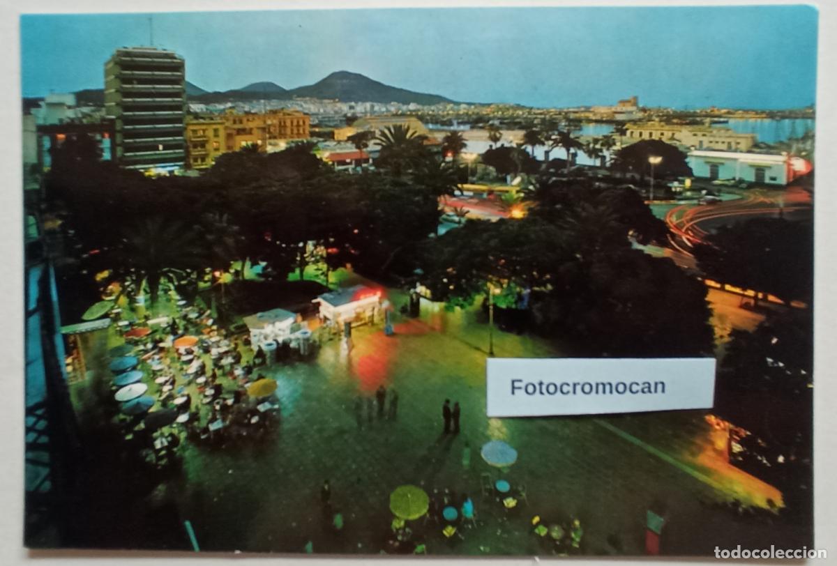 Postales: LAS PALMAS DE GRAN CANARIA. PARQUE DE SANTA CATALINA DE NOCHE. ED. RO-FOTO. N&ordm;332