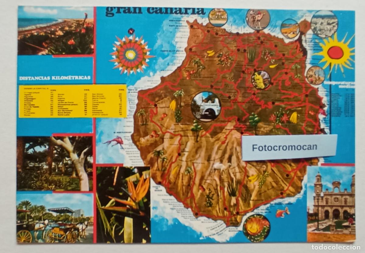 Postales: POSTAL. MAPA DE GRAN CANARIA. DISTRIBUIDORA FRANROJA. N&ordm; 2671