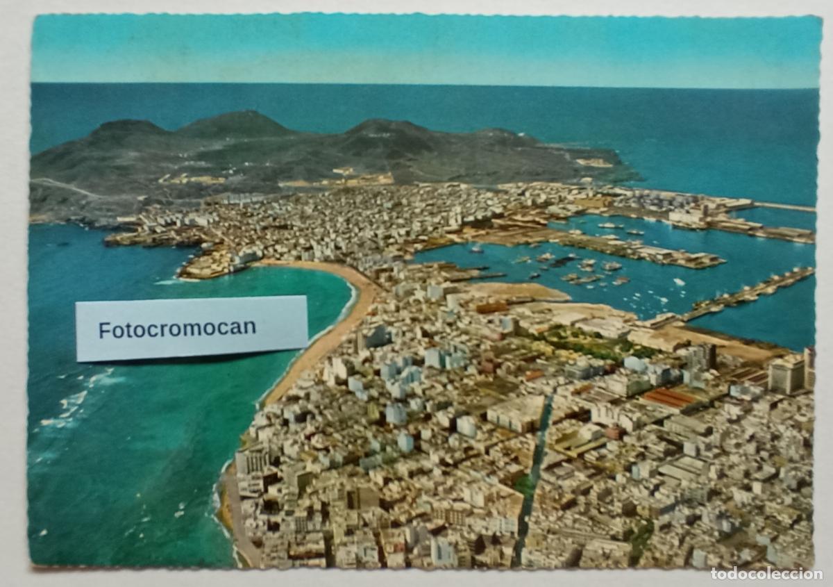 Postales: LAS PALMAS DE GRAN CANARIA. VISTA A&Eacute;REA. DISTRIBUIDORA GLOBAL TRADERS. N&ordm; 1162