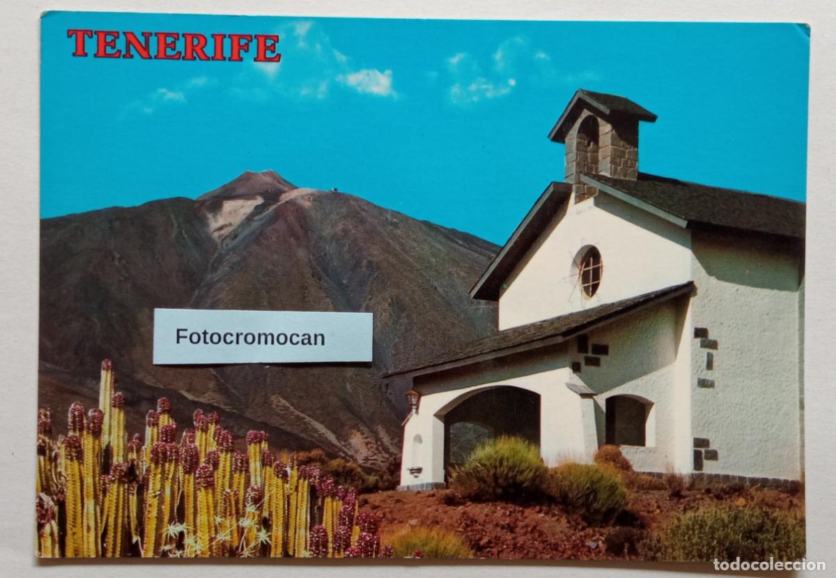 Postales: LAS CA&Ntilde;ADAS.TENERIFE. ERMITA DE LAS NIEVES. AL FONDO EL TEIDE. ED. PERLA. N&ordm;3028