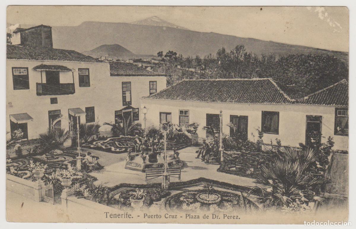 Postales: TARJETA POSTAL - TENERIFE - PUERTO CRUZ - PLAZA DE DR. PEREZ - NOBREGA'S ENGLISH BAZAR