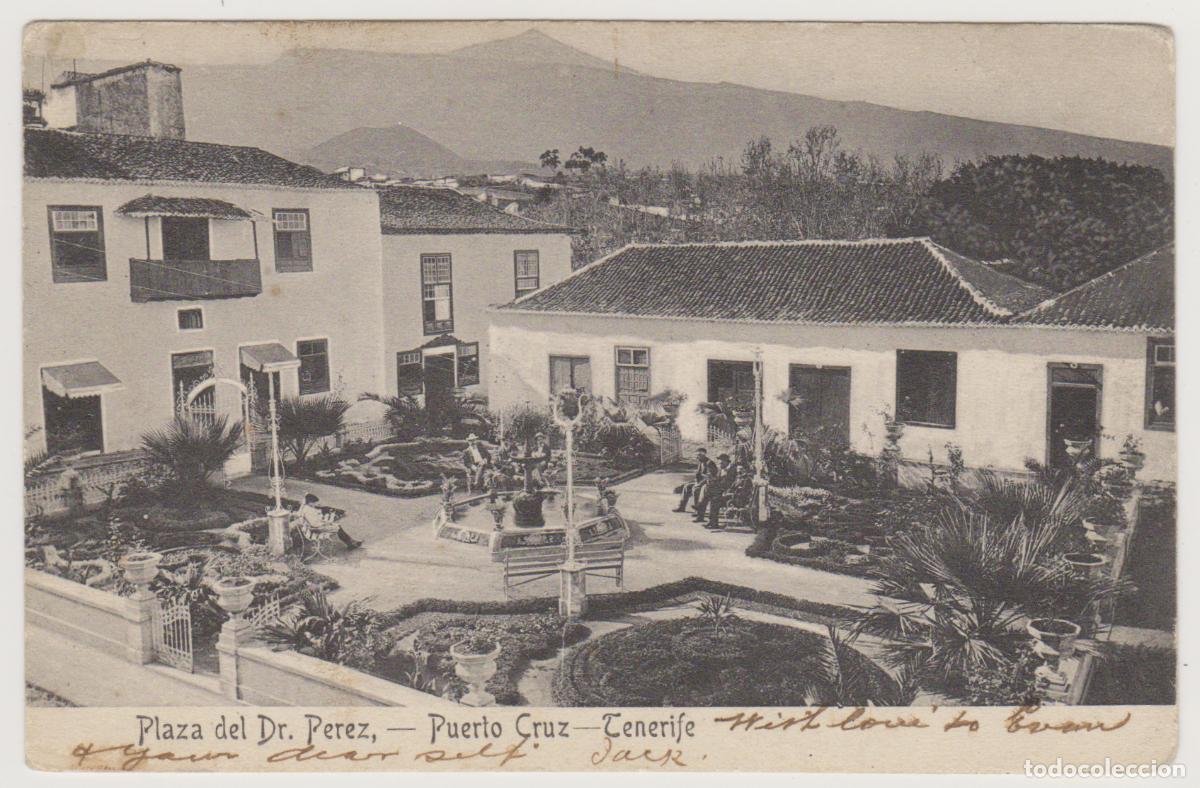 Postales: TARJETA POSTAL - TENERIFE - PUERTO CRUZ - PLAZA DE DR. PEREZ - NOBREGA'S ENGLISH BAZAR